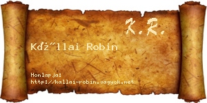 Kállai Robin névjegykártya